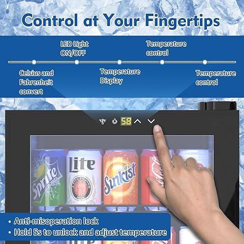 Miniatura 2 de Mini refrigerador de 3.2 pies cúbicos - Refrigerador de bebidas de 120 latas con puerta de vidrio, estantes ajustables y control de temperatura,