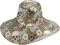 Vista 14 de MNSRUU Wide Brim Hats Skull Sun Hat Packable Sun Visors Floppy Summer Beach Hat for UV Protection
