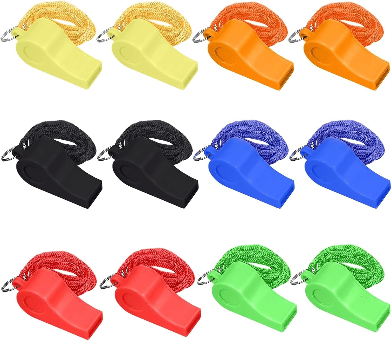12 Pcs Whistle, Whistles with Lanyard, Coach Whistle, Emergency Whistles, Referee Whistl, Loud Crisp Sound Whistle, for Coaches Referees Lifeguard Teachers Dog Training