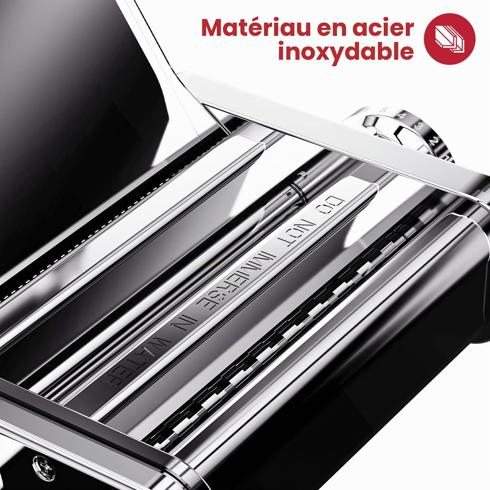 COFUN Acier Inoxydable Accessoires Machine à Pâtes pour KitchenAid, 3 en 1 Accessoire Laminoir pour KitchenAid Robot Pâtissier, Incl. Coupe-Spaghetti & Fettuccine, Rouleau Feuille à Pâtes, Guide pâtes