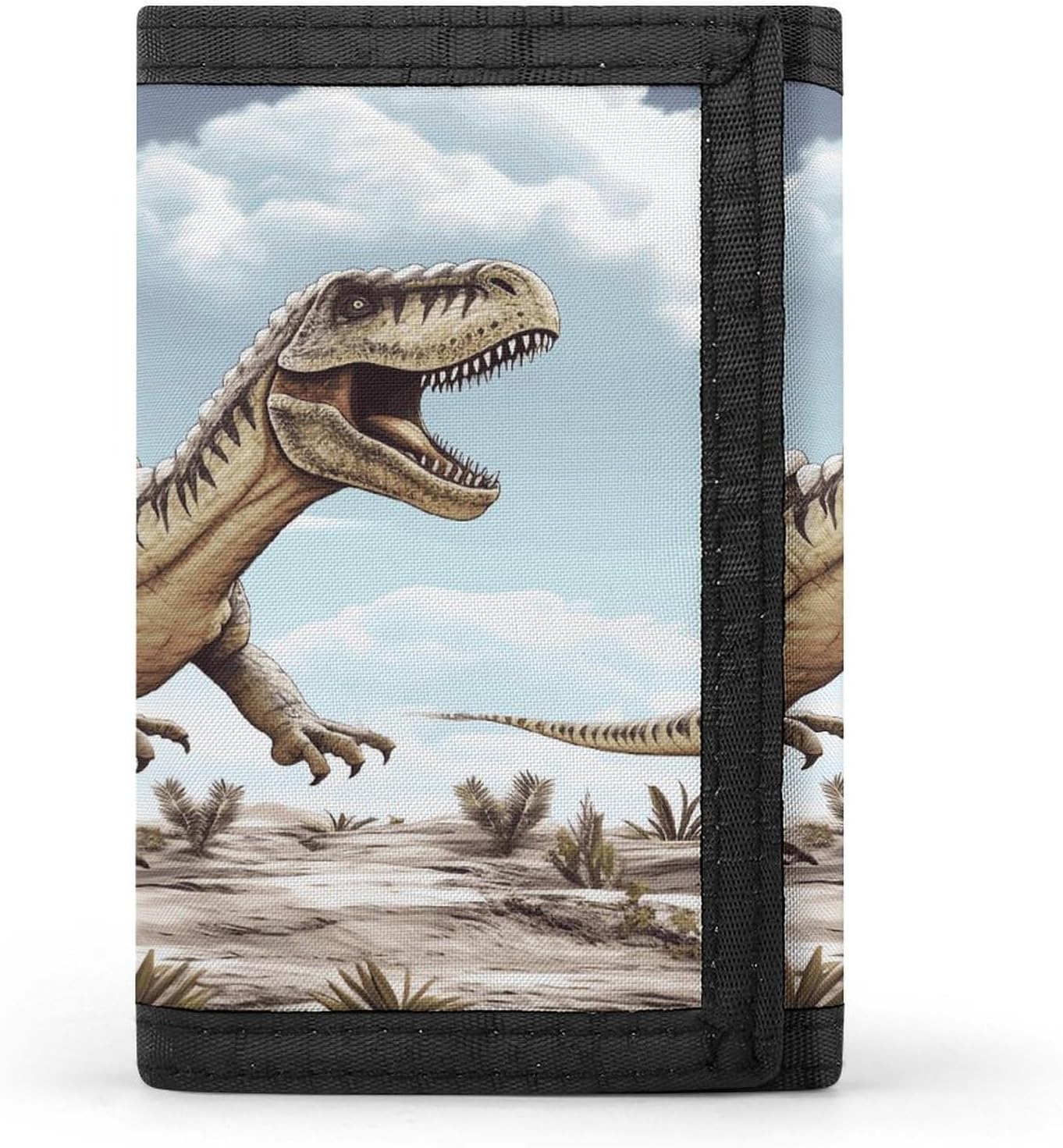 Dinosaur Walking Dinosaur Walking Wallet for Men Women Zipper Travel Wallets Stylish Trifold Wallets with Large Capacity Bifold Wallet