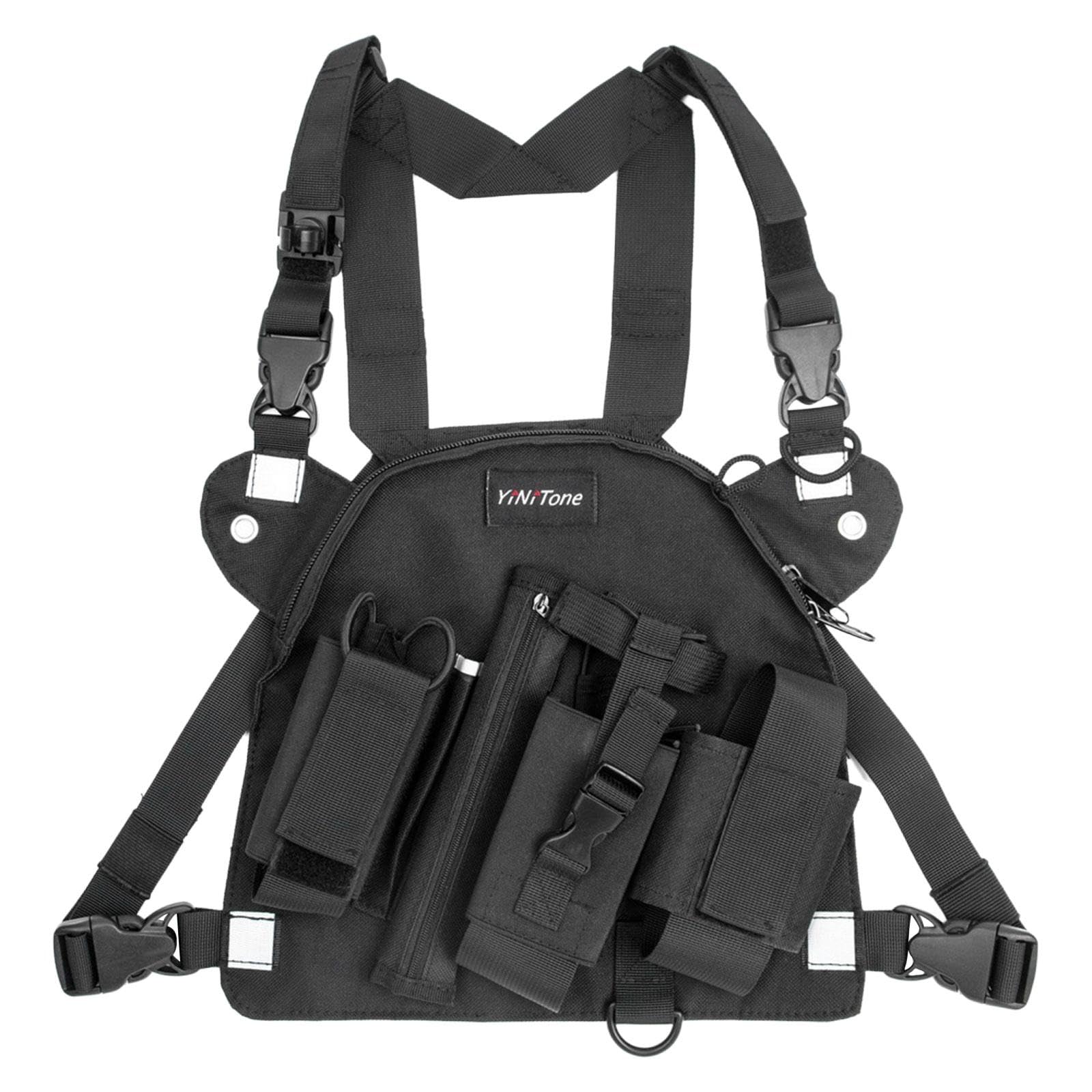 Gralara Arnés de Pecho Mochila Soporte de Hombro para Radio, Bolsillo, Arnés de Pecho para Radio para Acampar, Estilo un