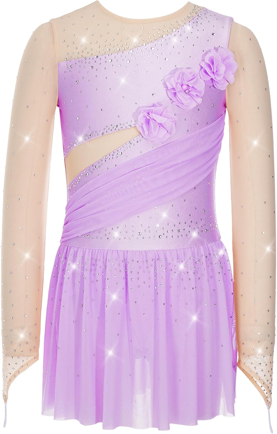 Girls Figure Ice Skating Dress Rhinestone Ice Skating Dress