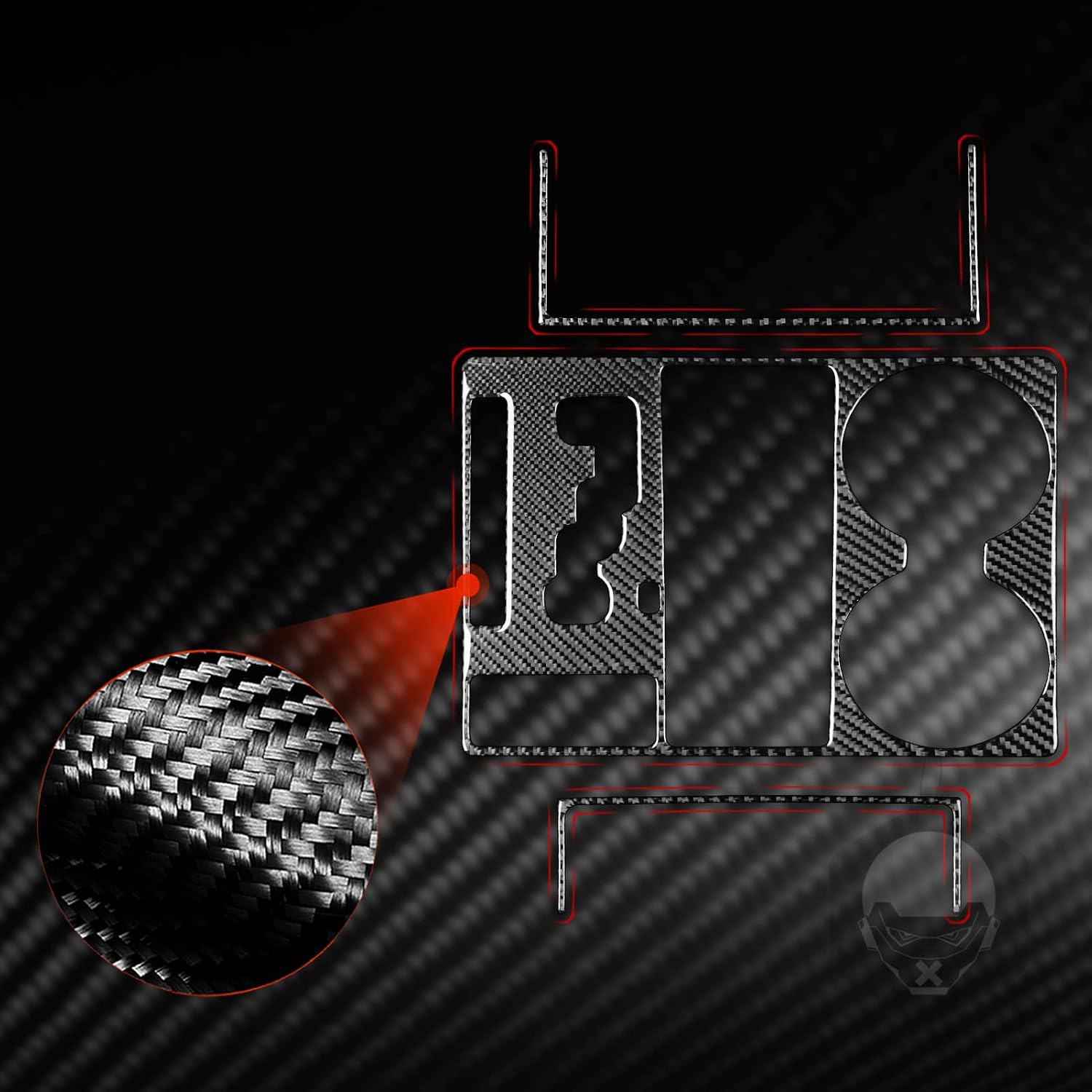 Carbon Fiber Central Control Car Gear Shift Panel Storage Box Frame Panel Cover Tirm Compatible with Dodge Ram 1500 2009 2010 2011 2012 Auto Interior Accessories Black