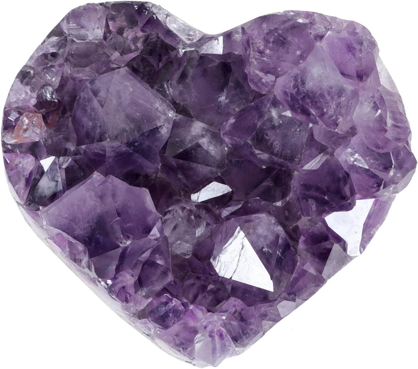 Nupuyai 201g-300g Heart Shaped Amethyst Cluster Geode, Natural Crystal Stone Mineral Specimen Raw Rock Quartz for Home Decor, Meditation