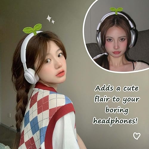 Miniatura 3 de Krinisou Marcapáginas Crochet Sprout, 4 marcas de libros de hojas de plantas, accesorios únicos para auriculares, accesorio de auriculares, lazo