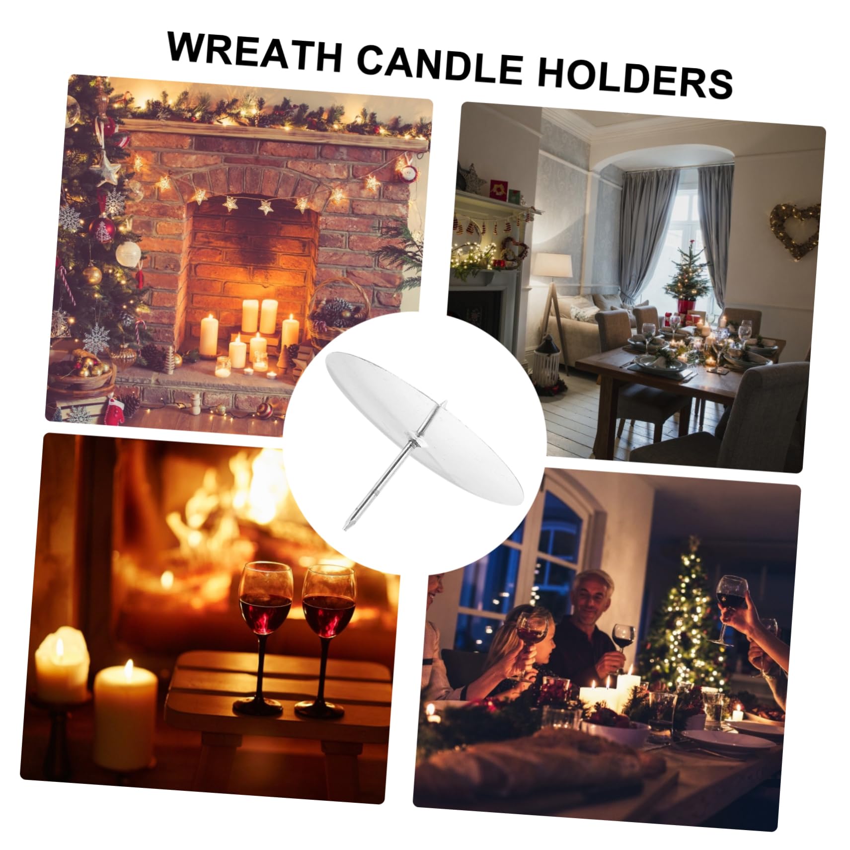 8Pcs Iron Candle Fixator for Advent Wreath and Christmas Use