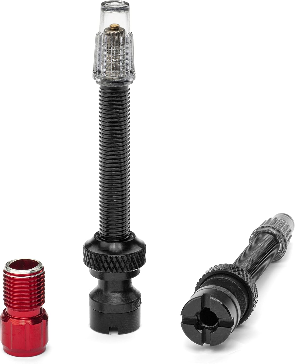 Prestacycle Presta+ 50mm Tubeless Presta Valves, Patented 5-Way Airflow Design, High-Flow No Clog Valve Stem, Fits Tubeless Bike Tires – 2 Valves + Prestadapter Tool