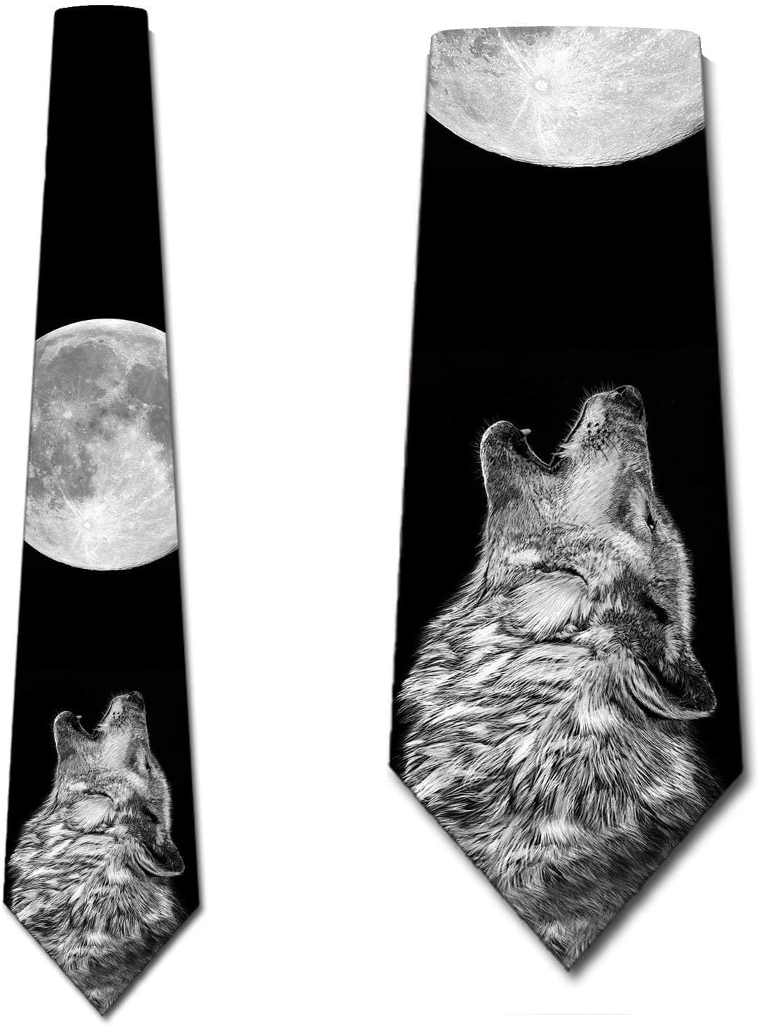 Three Rooker Animal Ties Mens Black and White Necktie Animals Neckties Wild Tie