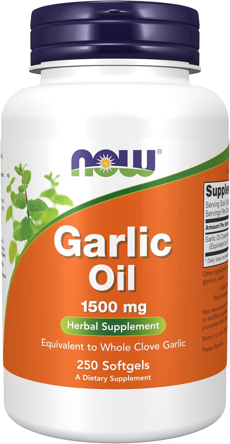 NOW Foods Supplements, Garlic Oil 1500 mg, Serving Size Equivalent to Whole Clove Garlic, 250 Softgels