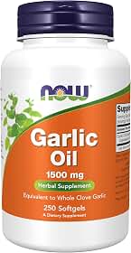 Oleo de Alho (Garlic Oil) 1500mg 250 Softgels - Now Foods