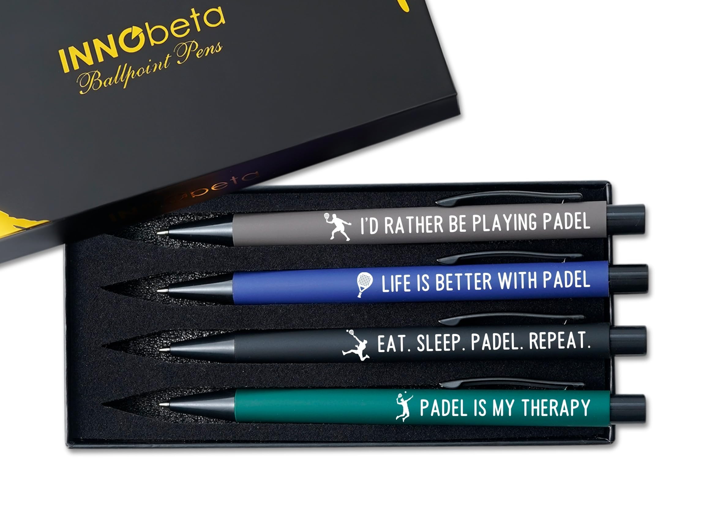 INNObeta Pigeon Gifts for Men, A Unique Gift for Padel Tennis Players on Christmas, Birthday, Ballpoint Pen Set of 4