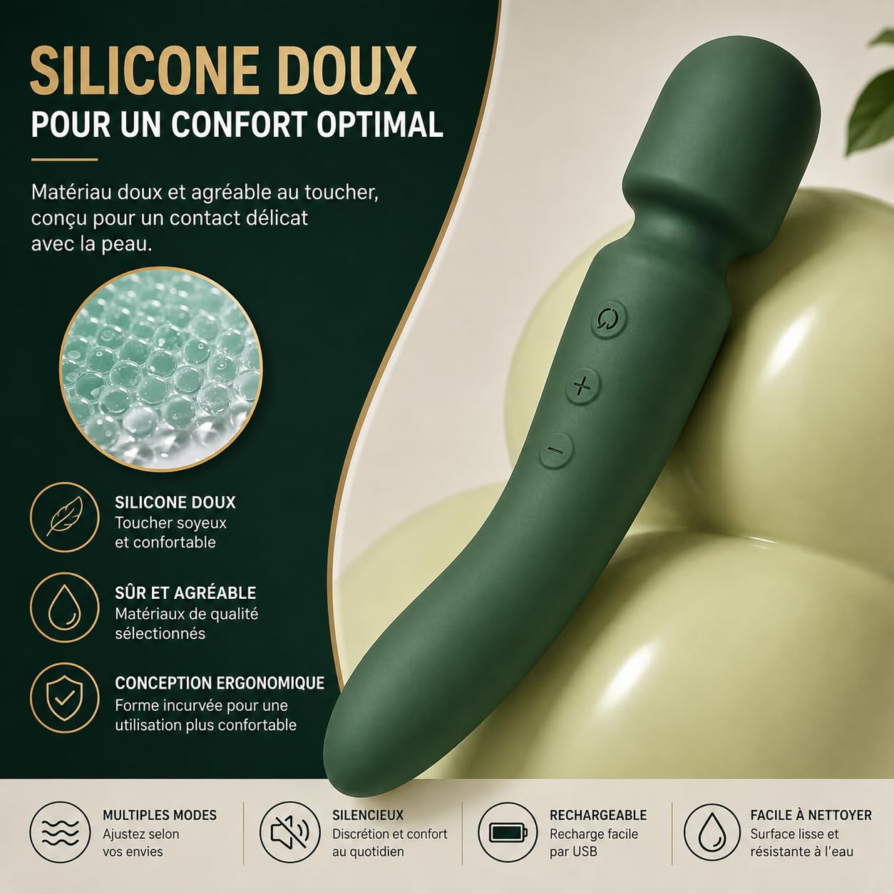 Vibrador 2 en 1 para Mujer con Función Calor – 12 Modos de Vibración y 5 Intensidades, Estimulador Punto G, Silicona de Grado Corporal, Recargable USB, Resistente al Agua