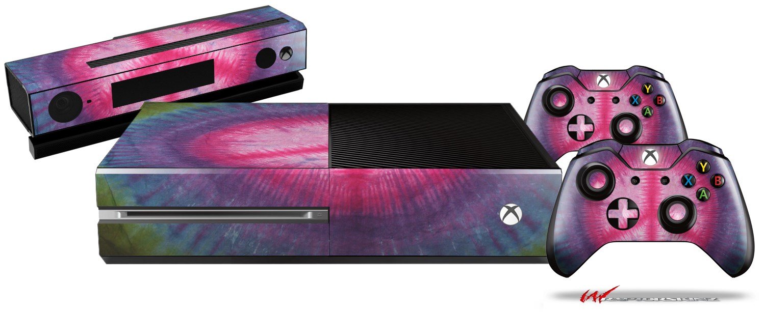 Tie Dye Peace Sign 110 - Holiday Bundle WraptorSkinz Decal Style Vinyl Skin Wrap compatible with XBOX One Original Console, Kinect and 2 Controllers (GAMING SYSTEM NOT INCLUDED)