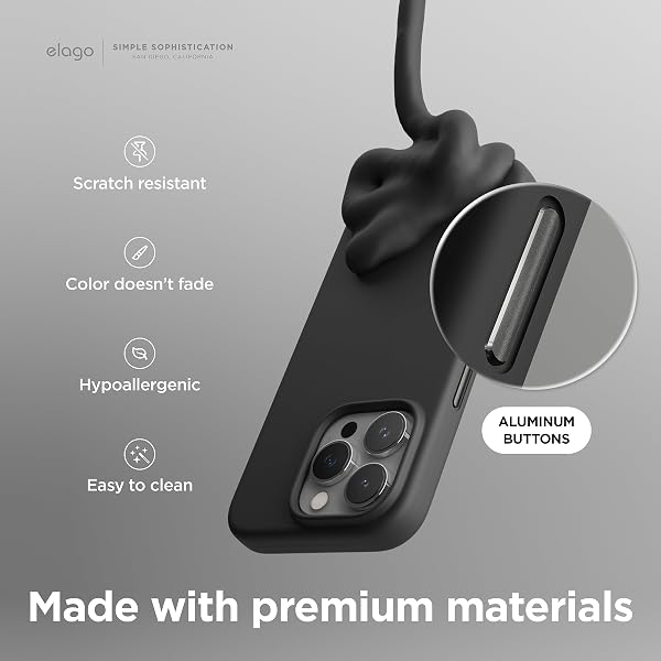 elago Coque Magnétique en Silicone Compatible avec iPhone 15 Pro, Compatible avec Tous Les Accessoires MagSafe, Aimants Intégrés, Étui de Protection Complète [Structure 5 Couches] (Noir) - 5