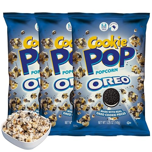 COOKIE POP Oreo Cookie Coated Popcorn (5.25oz bags, 3-Pack) - Oreo - 5.25 Ounce (Pack of 1)