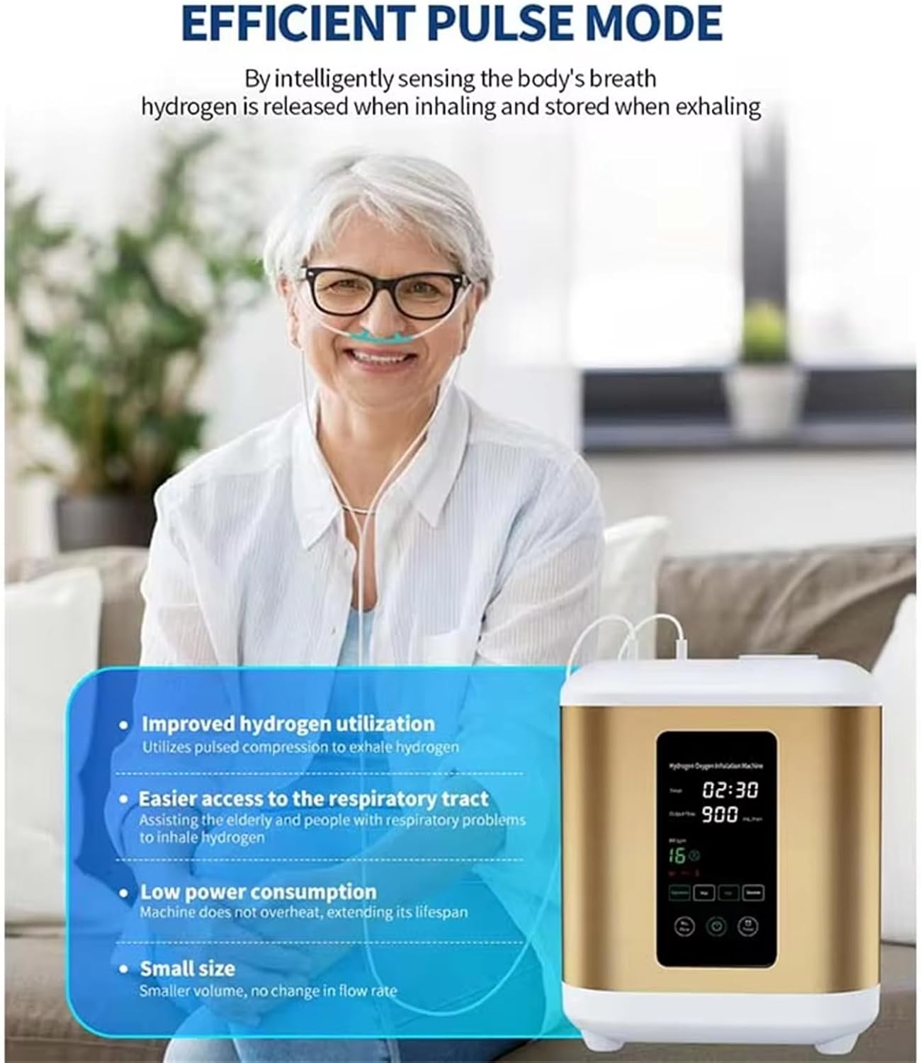 SPE PEM Technology Hydrogen Inhalation Machine 600ml/900ml, H2 Inhaler, Hydrogen Water Generator, Brown's Gas Breathing Device for Home