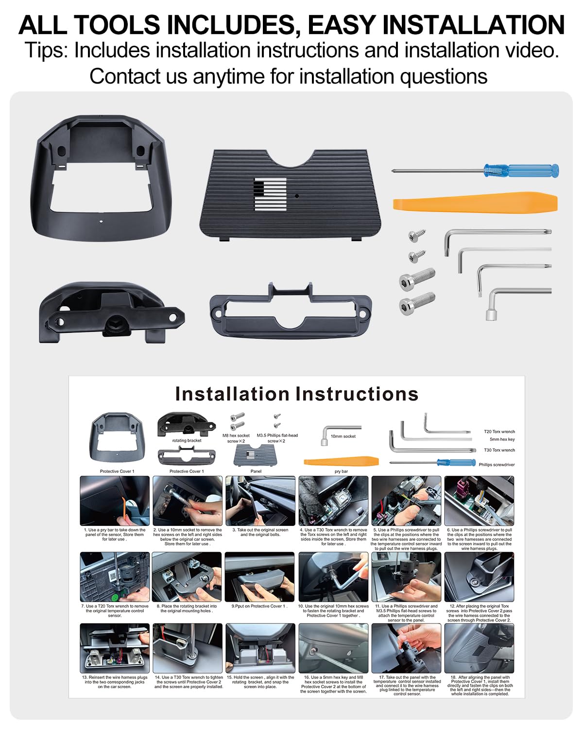 Support Pivotant pour Tesla Model Y Juniper et Model 3 Highland