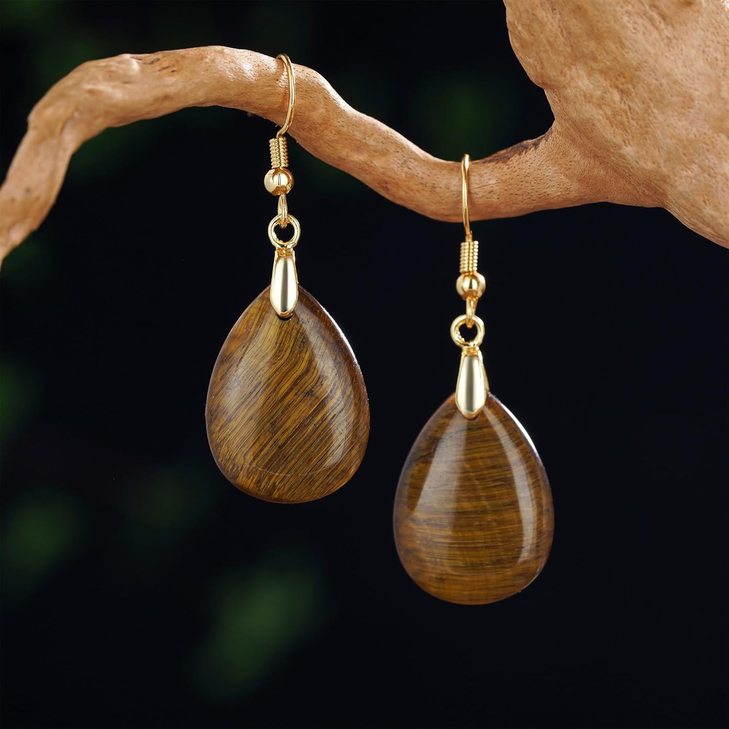 Boho Multiple Style Natural Stone Earrings for Women Unique Healing Gemstone Energy Hypoallergenic Lightweight Dangle Drop Earrings Multiple Styles Earrings Jewelry for Birthday Party Gift - Image 4