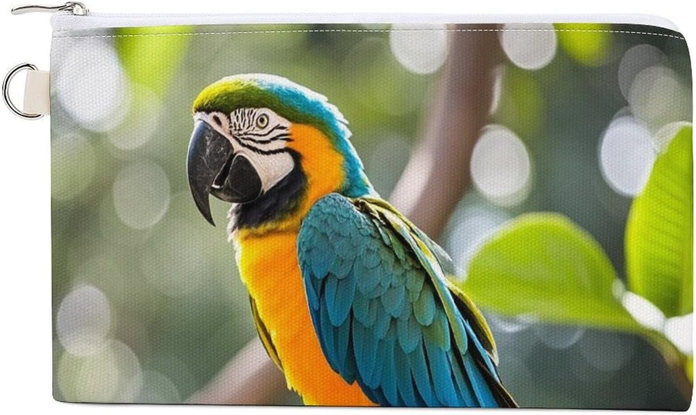 Parrot Coin Purse Portable Canvas Coin Pouch with Zipper Mini Coin Pocket Pouch Change Holder Slim Cash Change Wallet Lightweight Cute Coin Bag for Men Women
