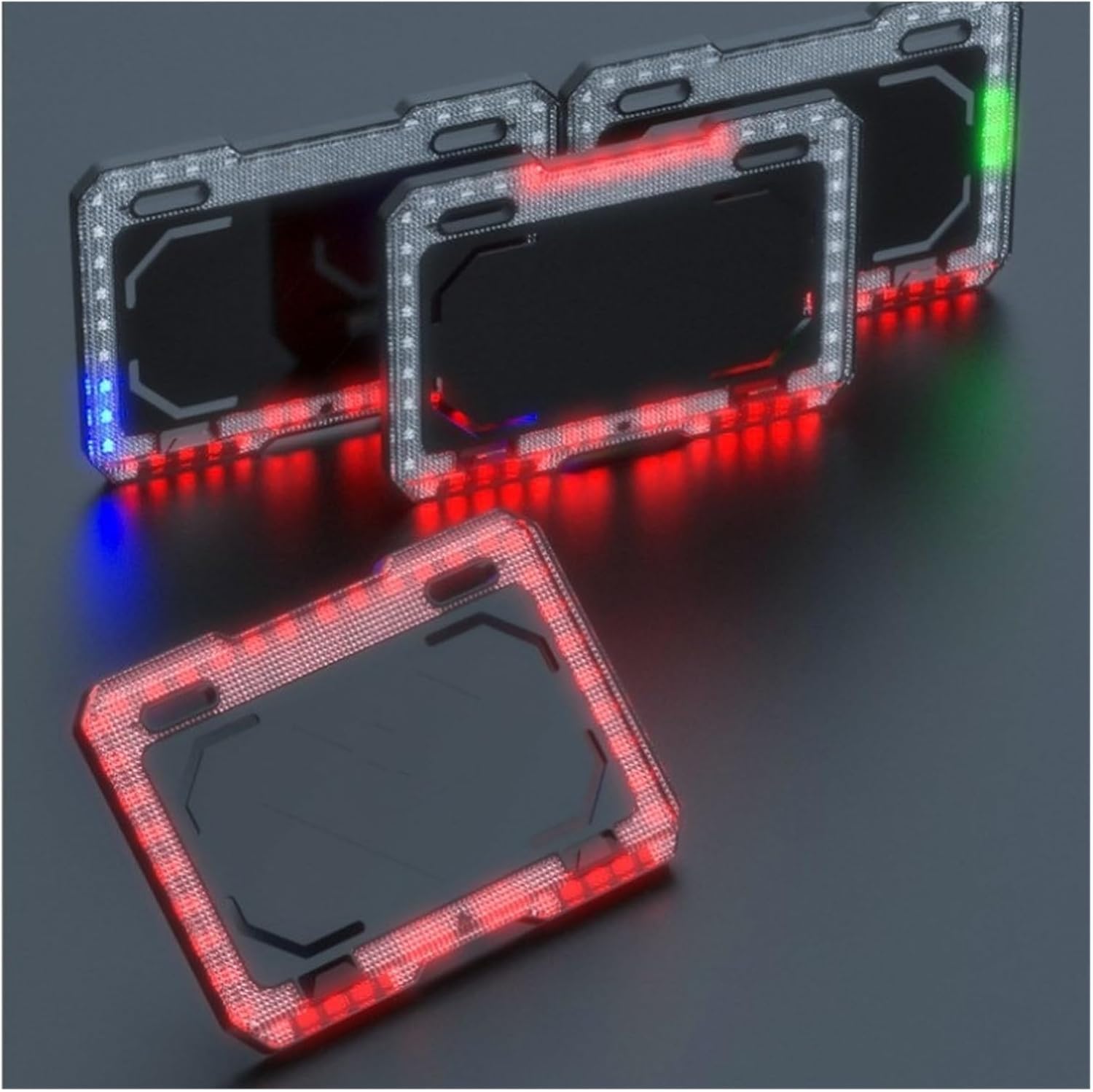 LED License Plate Frame Modification Accessories Motorcycle Bracket Scooter License Plate Light Illuminated with Tail Plate (Size : L9 Green red Light)