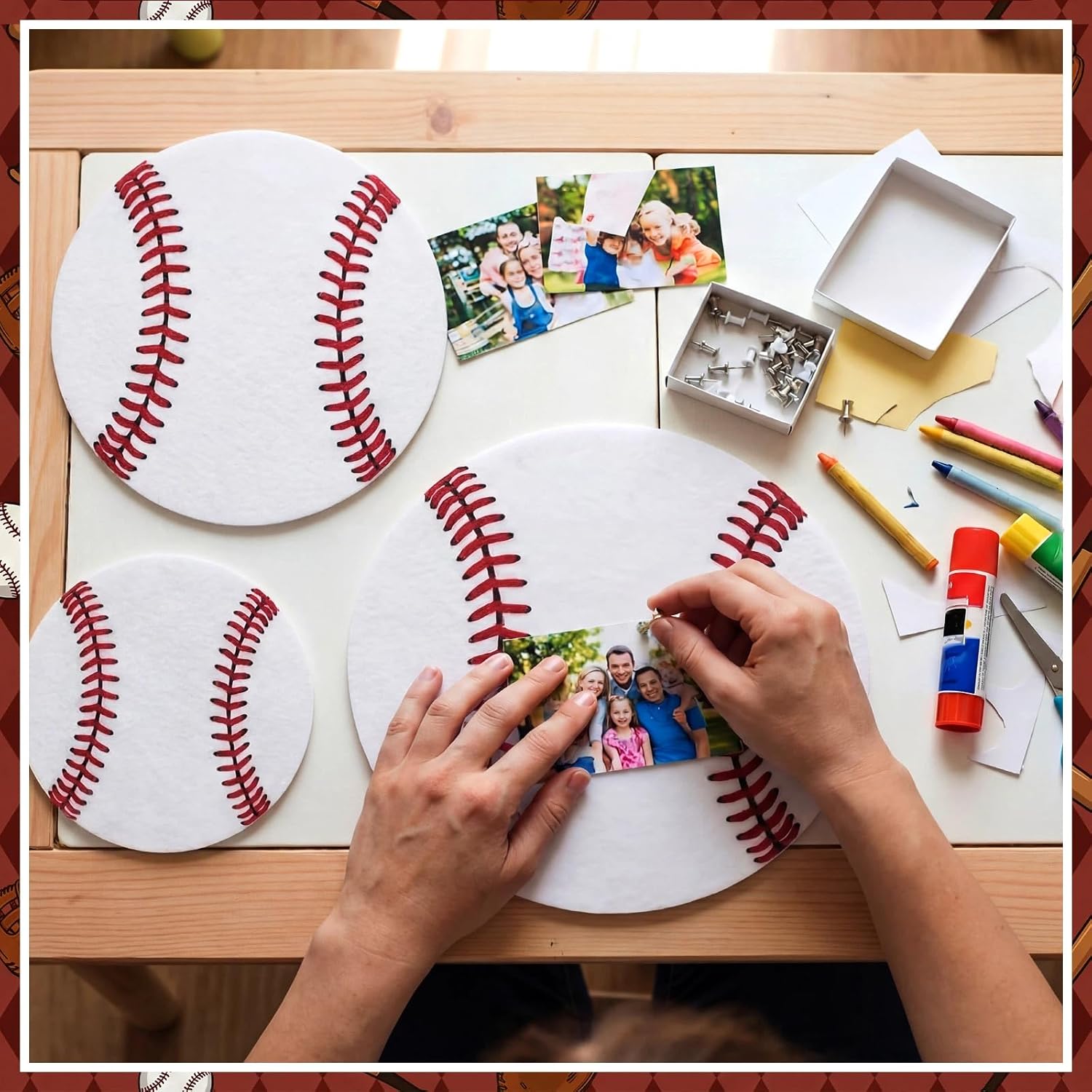 Breling 12 Pcs Baseball Felt Wall Decor Baseball Bulletin Board for Nursery & Boy Room, 3 Size Felt Wall Art for Back to School Gift Bedroom Home Party Birthday Baby Shower Classroom Decoration