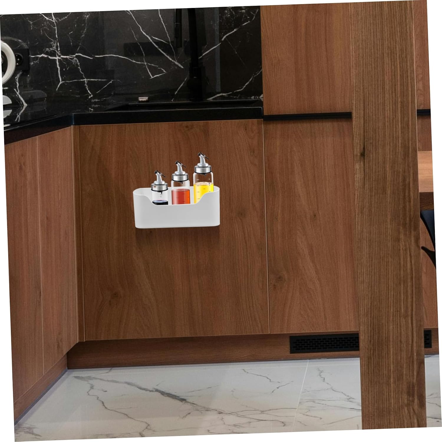 2pcs Wall-mounted Kitchen Shelves Sink Organizer Adhesive Cabinet Door Holder for Makeup Bathroom Wall Storage Box