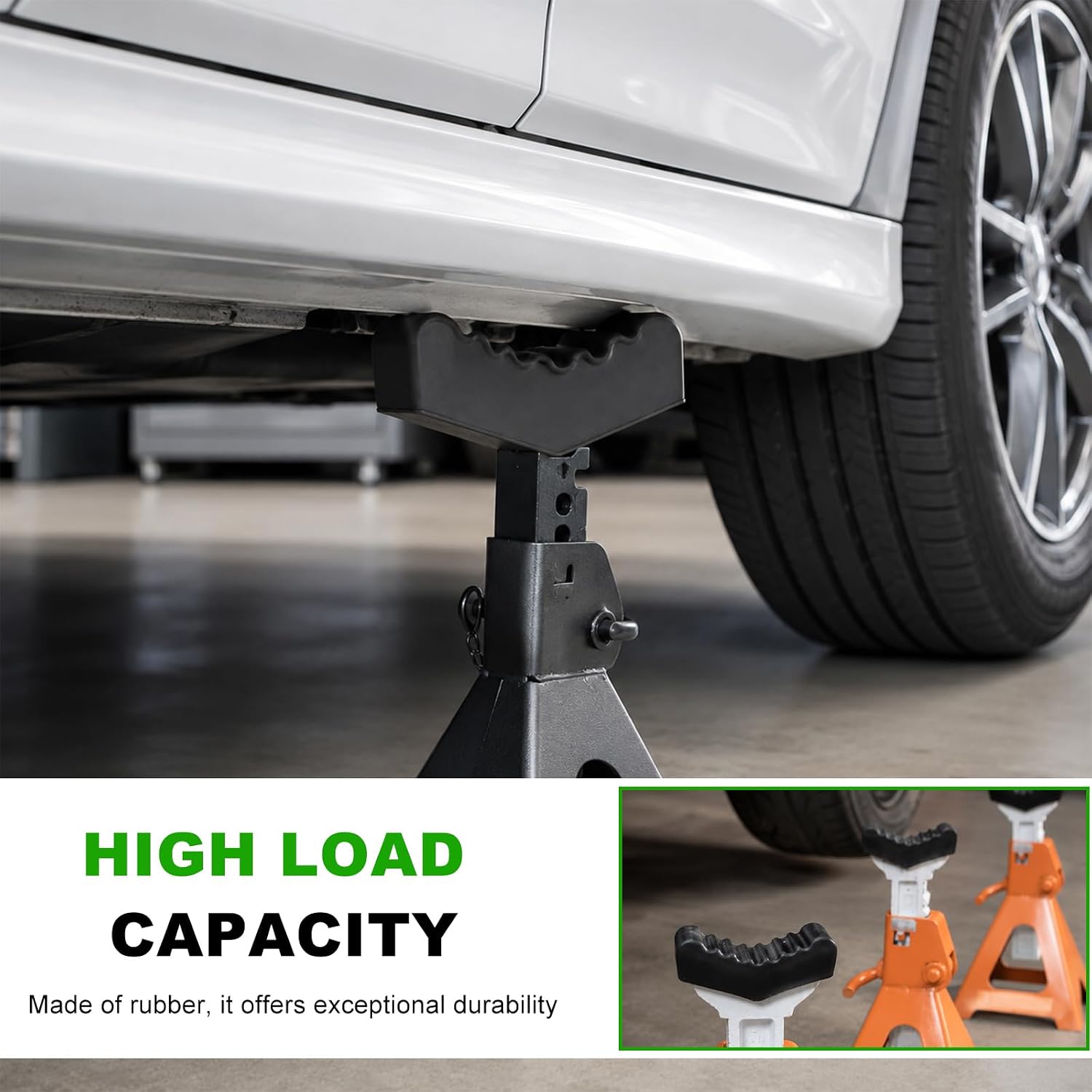 2 PCS 3 Ton Car Jack Stand Rubber Pad, Non-Slip Slotted Auto Lift Floor Adapter Elastic Support Cushion, Heavy-Duty Pinch Support Protector Jacking Stand Pad for Most Vehicles image 3
