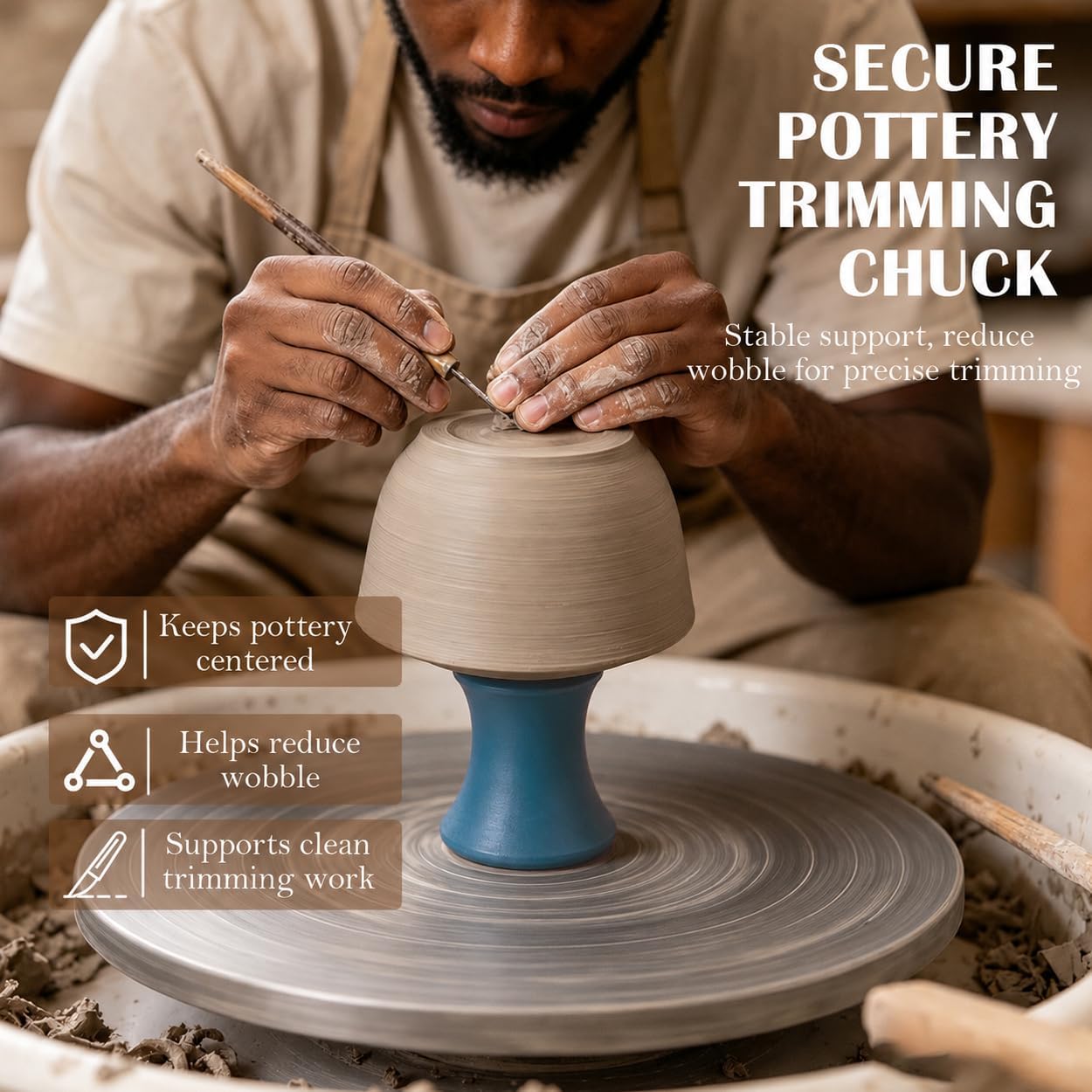 Pottery Trimming Thick Chucks, Ceramic Wheel Throwing Accessories (4 Pack)