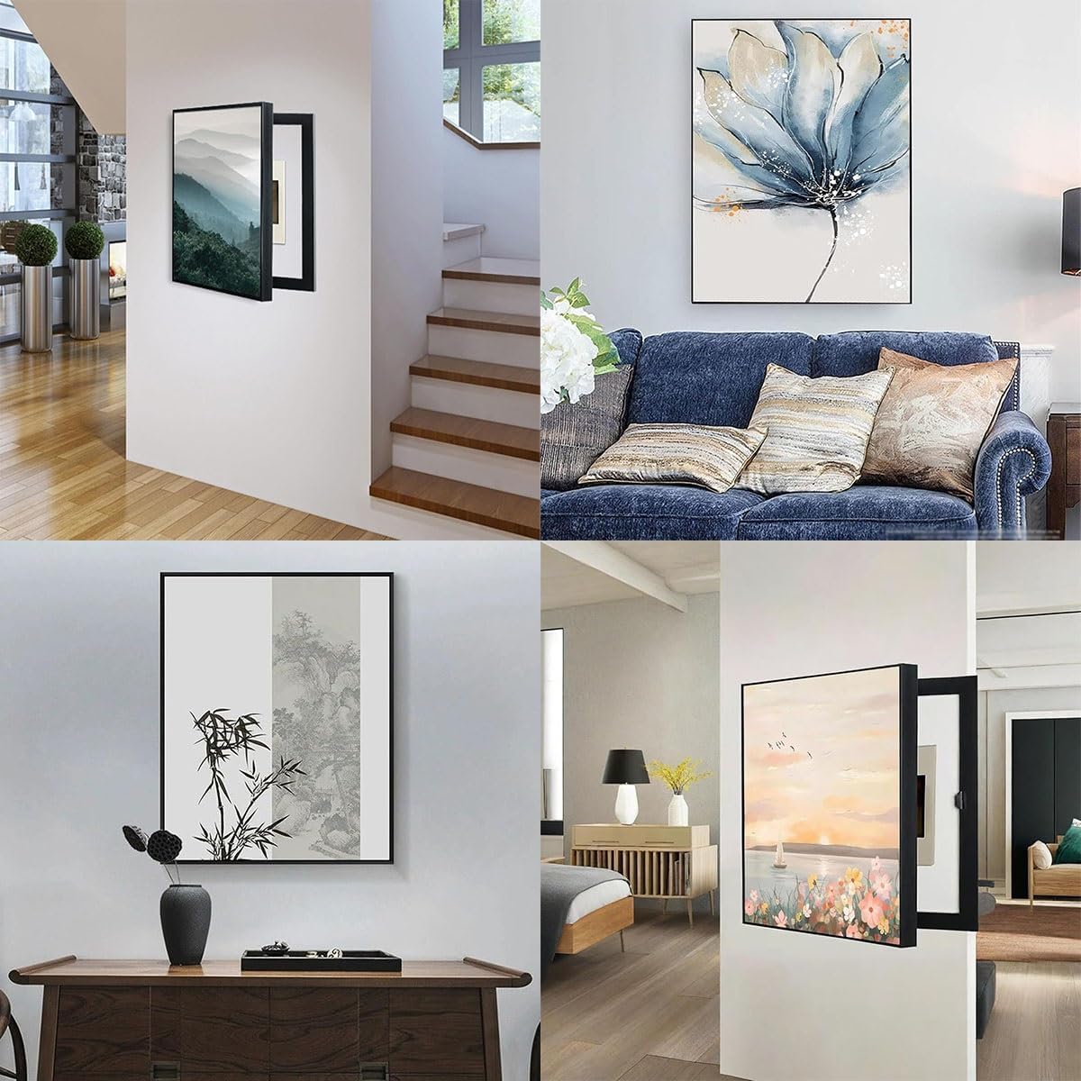 Decorative Breaker Box Cover - Wall-Mounted Electrical Panel Cover for Living Room & Home Office - Creative Fuse Box Cabinet Decoration (Light Orange, 23.6" x 27.6")