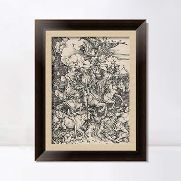 INVIN ART Framed Canvas Giclee Print Series #05 by Albrecht Durer Wall Art Living Room Home Office DecorationsVintage Brown Frame with Linen Liner,20"x24"