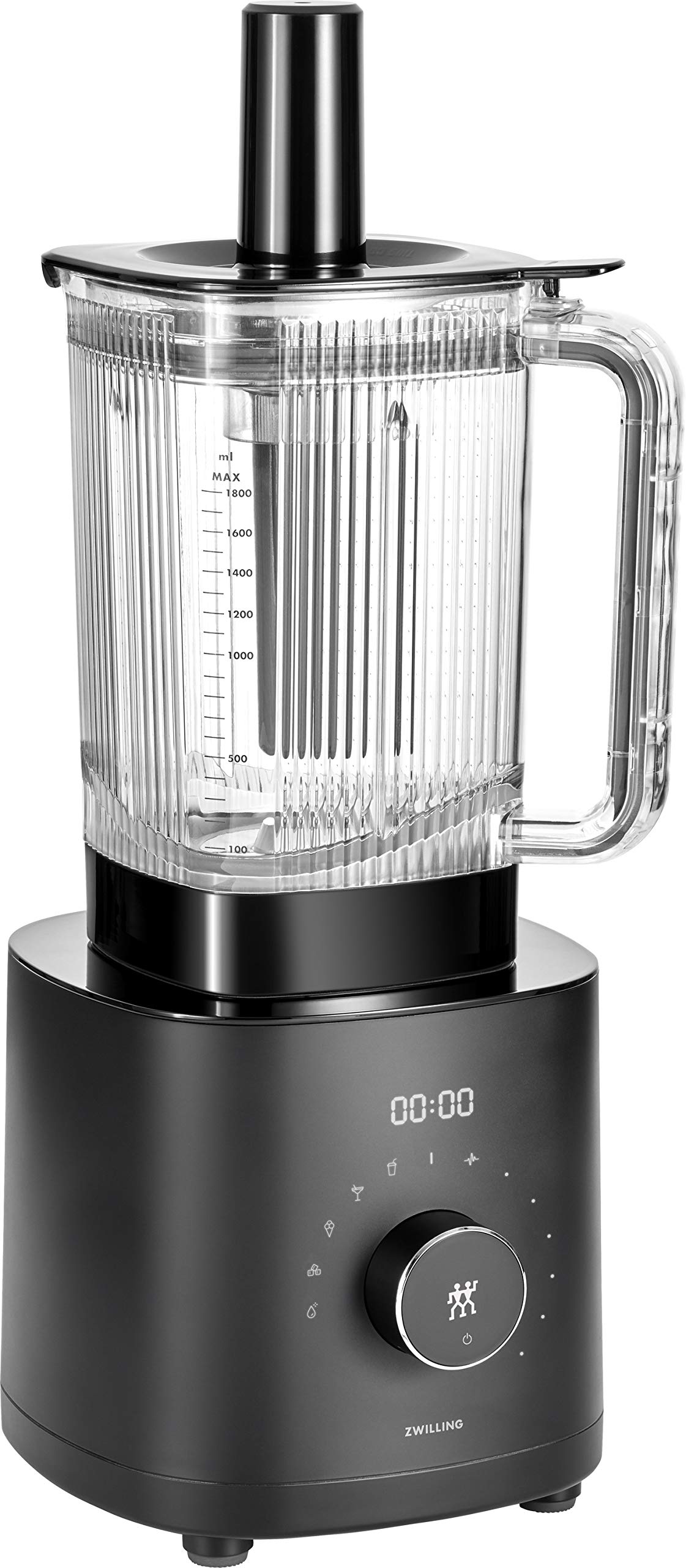 ZWILLING ENFINIGY wysokowydajny mikser stojący 1,8 litra, mikser z ostrzem ze stali nierdzewnej i silnikiem o wysokiej wydajności 1600 W, czarny