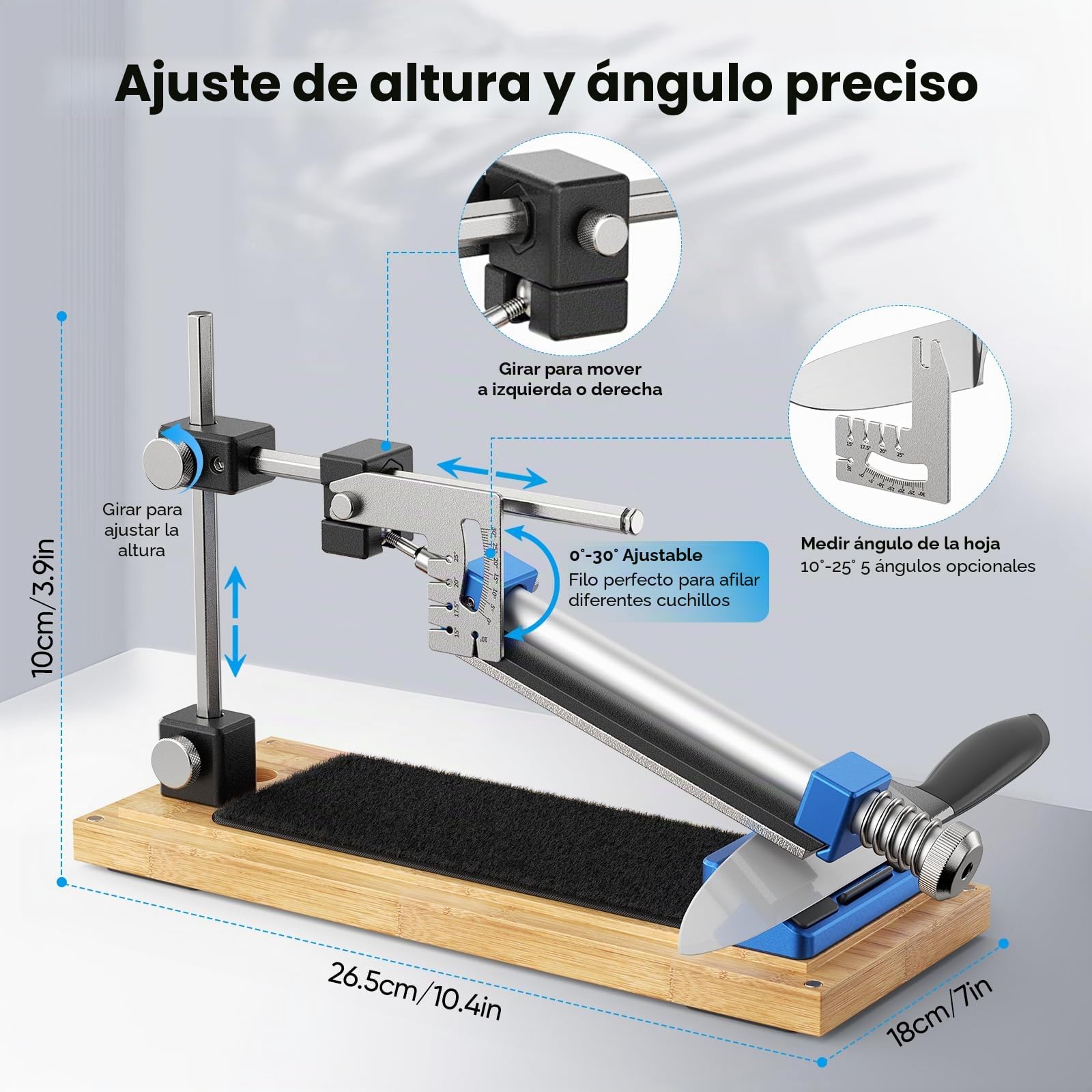 Afilador de cuchillos manual con guía de ángulo | Jradse Afilador de cuchillos manual con guía de esquina