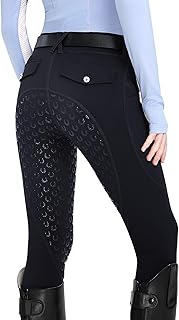 FitsT4 Sports Girls Riding Pants Fleece Lined Kids Winter Breeches Full Seat Silicone Equestrian