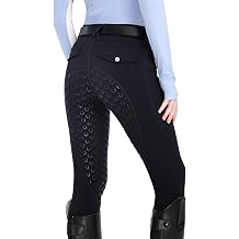 FitsT4 Sports Girls Riding Pants Fleece Lined Kids Winter Breeches Full Seat Silicone Equestrian Pants Tights Pockets