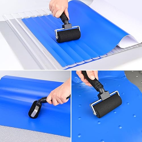 Miniatura 4 de NEWISHTOOL Rodillo de costura de esponja de 4 pulgadas, rodillo de remache para envoltura de vinilo, paquete de 2 rodillos de espuma para envolver