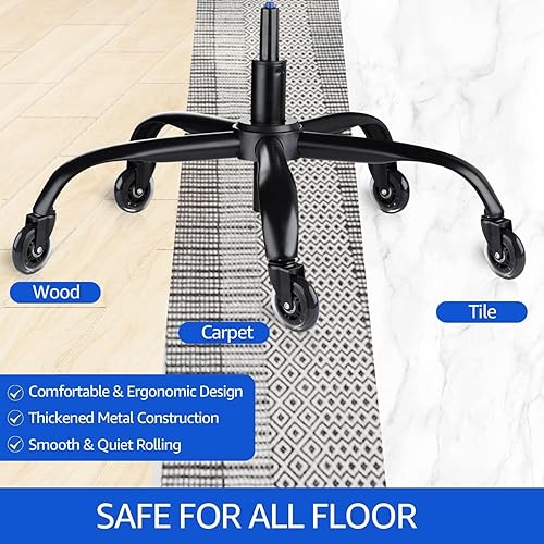 Miniatura 3 de MASTERY MART Paquete de repuesto para base de silla de oficina, resistente 352 libras, rodamiento suave en todos los pisos, base giratoria con