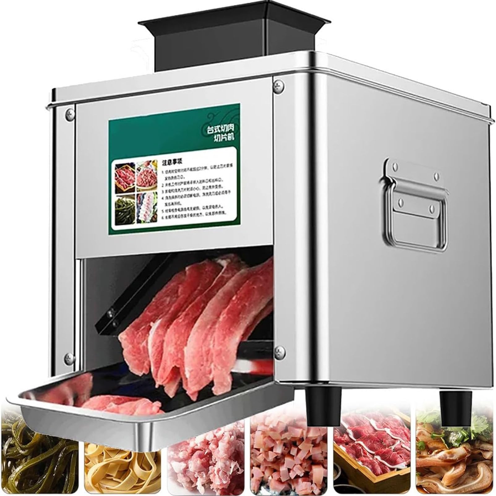 ASerZenith Commercial Meat Slicer, Stainless Steel Cutting Machine For Efficient Meat Preparation In Restaurants And Meat Shops,2.5Mm