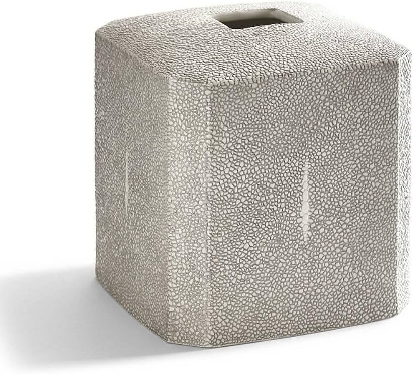 Kassatex Shagreen Bath Accessories Tissue Holder Porcelain/Grey