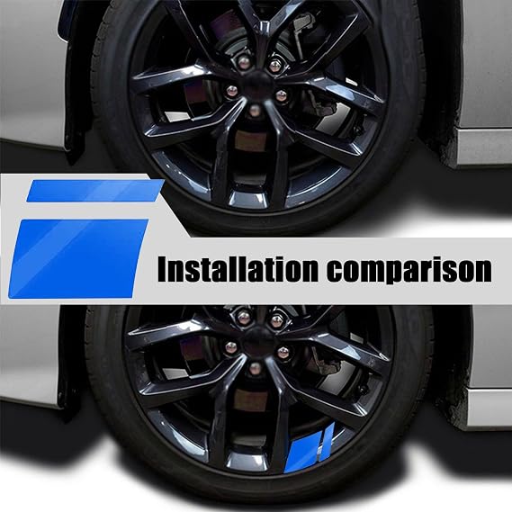 Pack-6 Car Reflective Stickers, Car Wheel Rim Stripe Decals, Universal Automotive Decals for 18-21 Inch Wheels Tire Rim Decoration Accessories (Blue)
