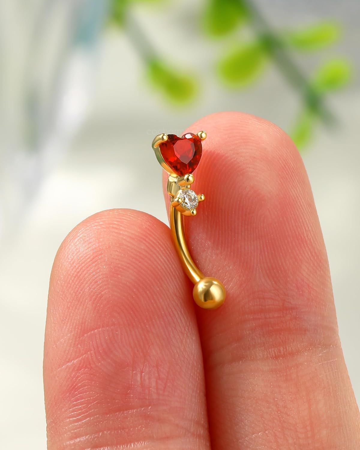 COCHARM Red Heart Rook Earrings, 16G Rook Eyebrow Jewelry, Stainless Steel Vertical labret stud - Image 6