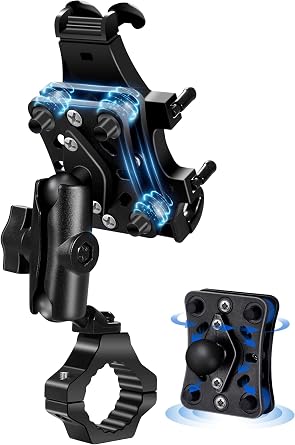 ZIDIYORUO Anti-Vibration UTV Phone Mount Holder Fit for 1.75-2" Roll Cage | Aluminum Bracket Compatible with Polairs RZR Can Am X3 Talon Pioneer, Adjustable & One-hand Operation, Holds 4.7-7.1" Phones