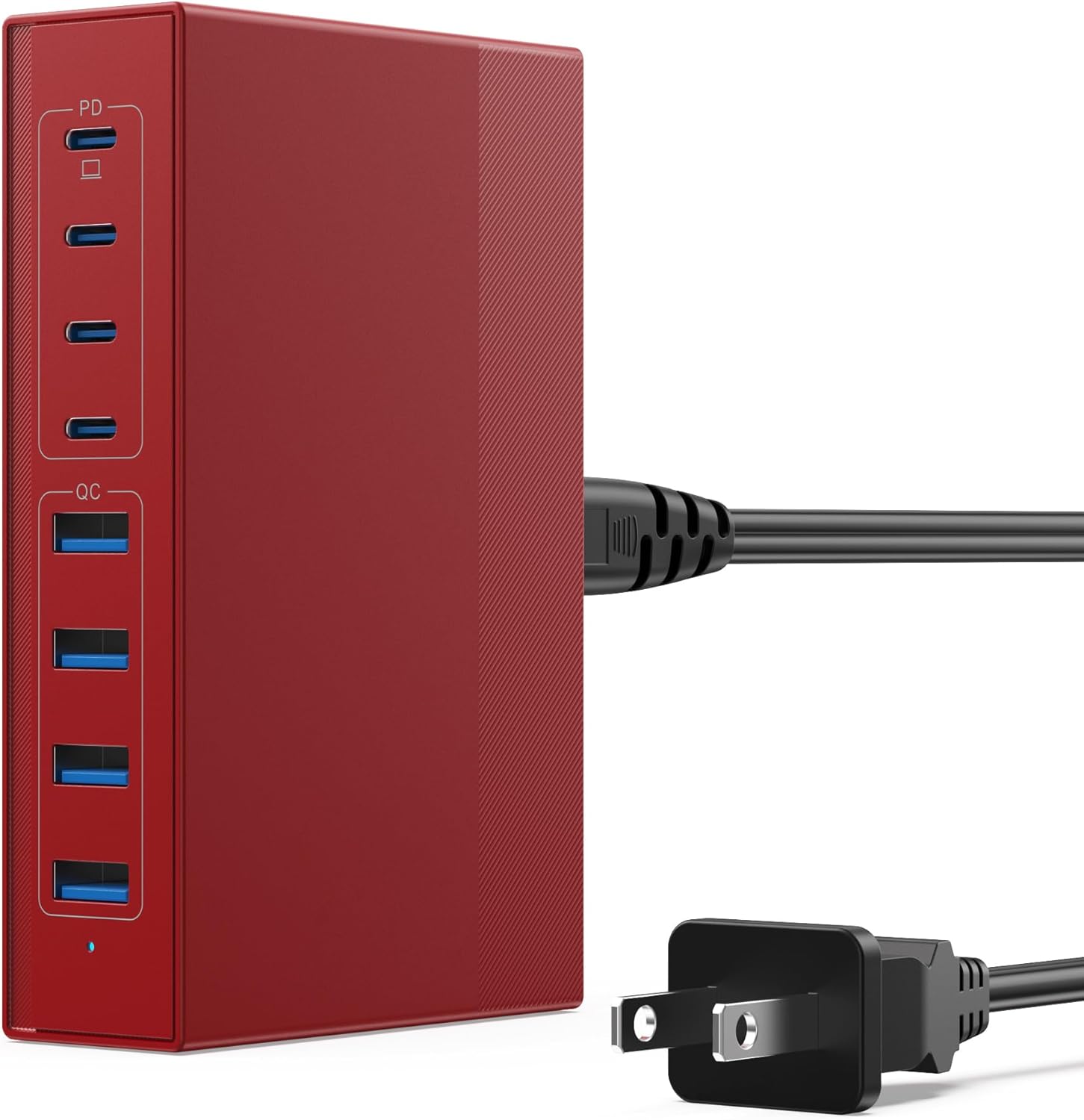105W USB C Charger Block, 8-in-1 GaN III USB C Charger Fast Charging Station Hub, PD 65W Laptop Charger Adapter Travel Charger, for MacBook Pro/Air/Dell XPS/iPhone 16/15/14/iPad/Galaxy S24 (Red)