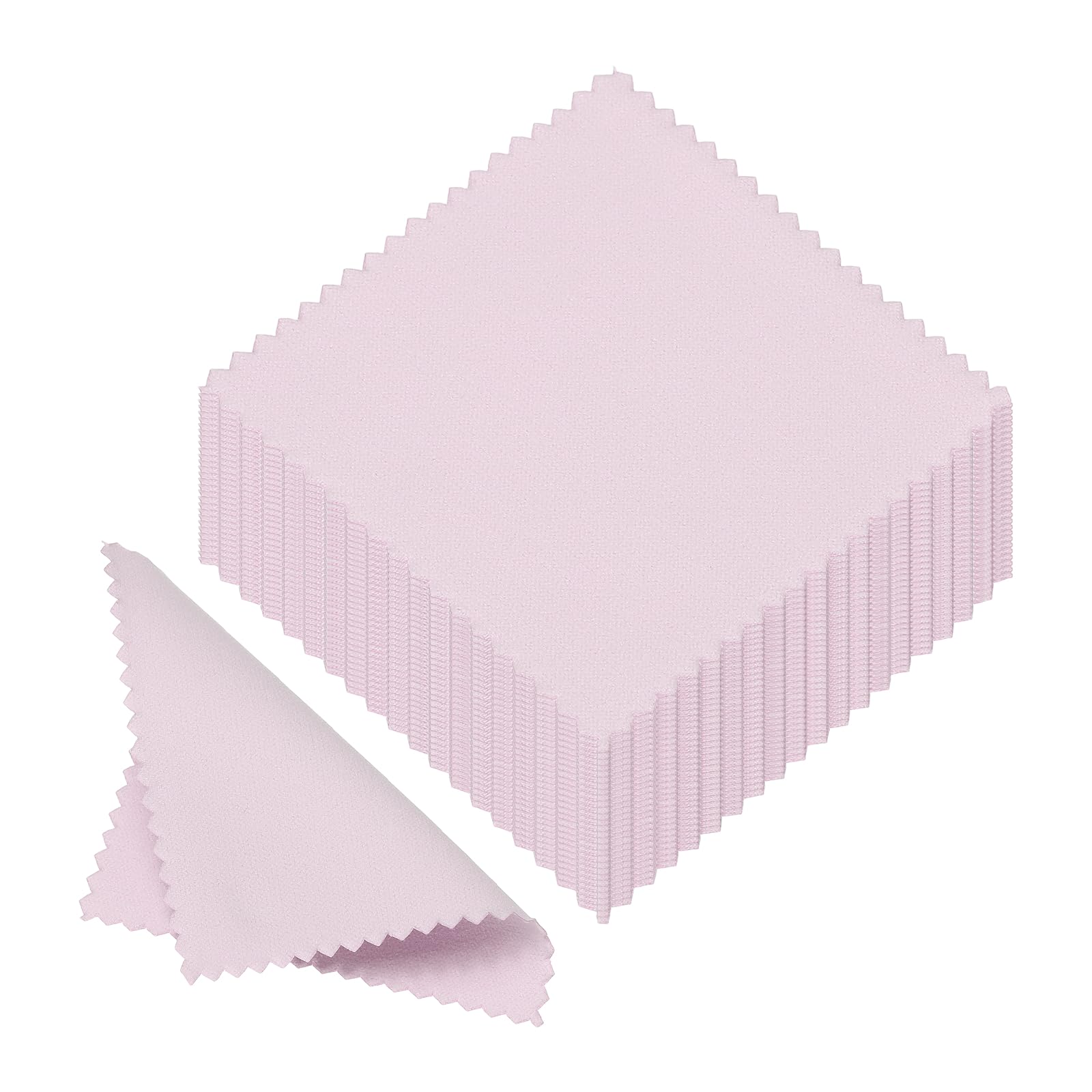 sourcing map 3.15x3.15" Jewelry Cleaning Cloth, 30Pcs Double-Sided Microfiber Polishing Cloth for Silver Gold Brass Jewelry, Pink