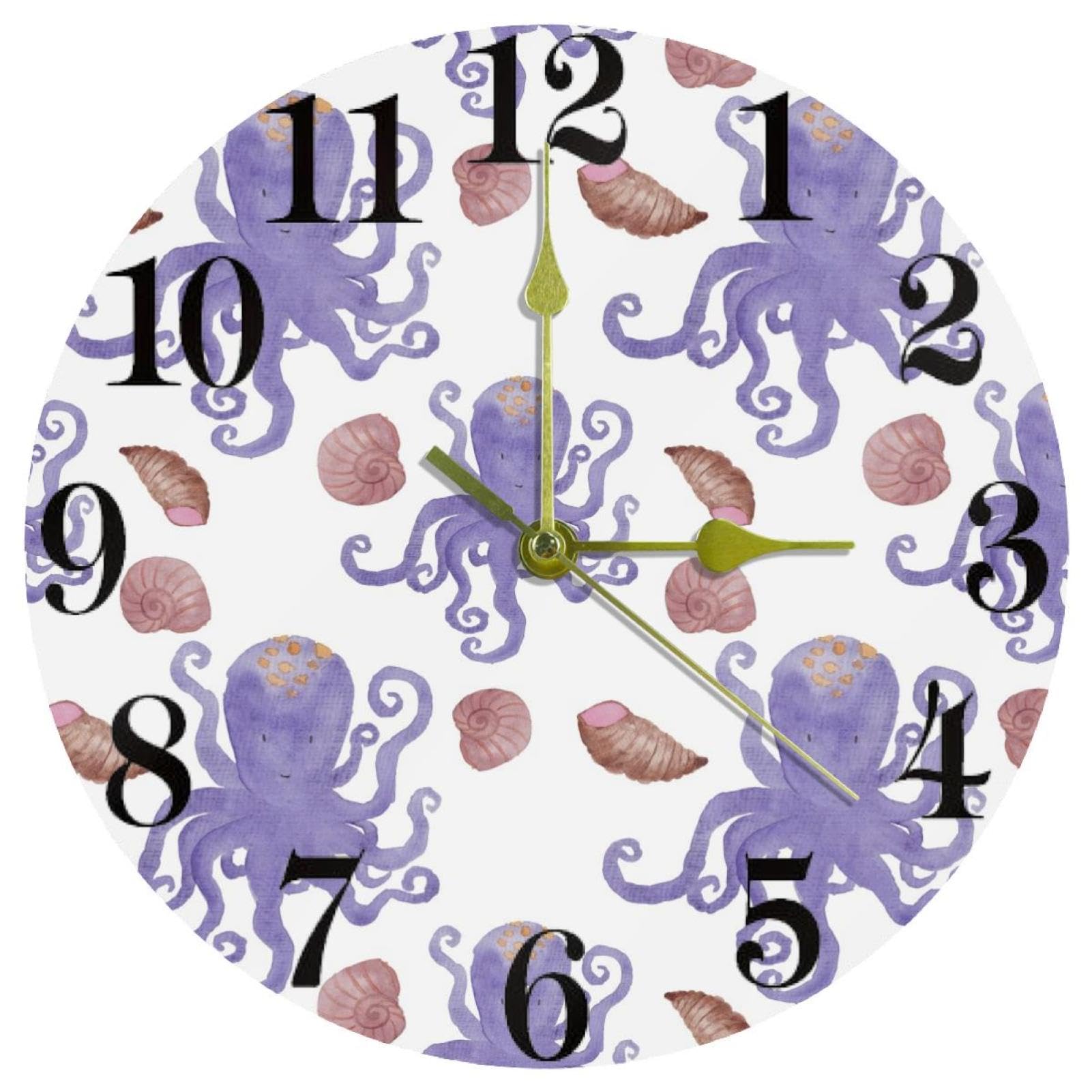 Horloge murale pieuvre sans tic-tac résout le bruit dans la cuisine et l'école