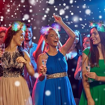 16 Pcs Lighted Cat Ears Headband with Color Change LED Cat Headband Rave Hair Accessories for Women (Classic Color)