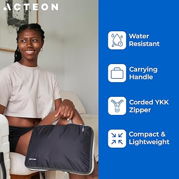 Acteon Compression Packing Cubes - 2 Pack Clean Dirty Separate Zipper - Lightweight Travel Packing Cubes for Luggage - Suitcase Organizer Travel Cubes - Large Small Laundry for Clothes Shoes Makeup