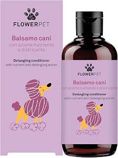 Dog conditioner, ideal for enhancing the combability and shine of the glove, triggering and nutritious, with extracts of hemp, oats, linseed oil and jojoba oil, 200 ml