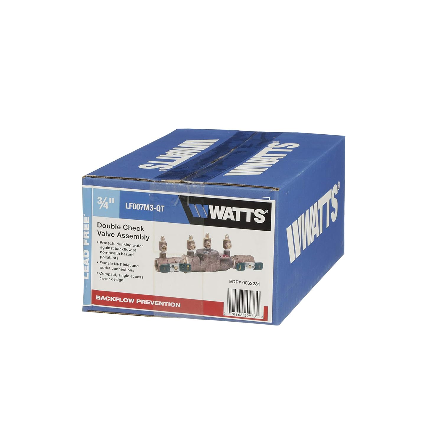 Watts Water Technologies 0063231 3/4 inch Female LF007M3-QT Double Check Valve Assembly, Lead-Free