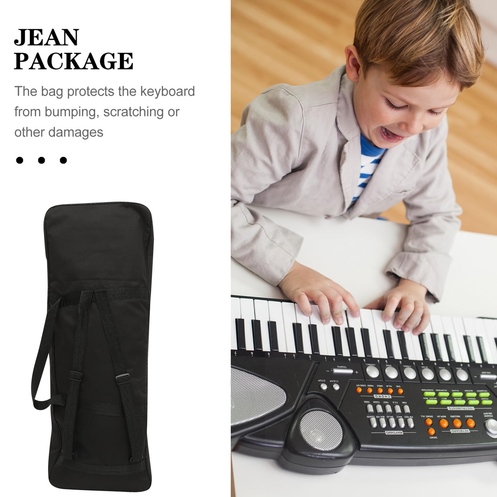 Levemolo Borsa Tasca Accessori Elettronico per Tastiera di Pianoforte 61 Tasti, 600D Oxford, Leggera e Portatile per Performance e Attività All’Aperto